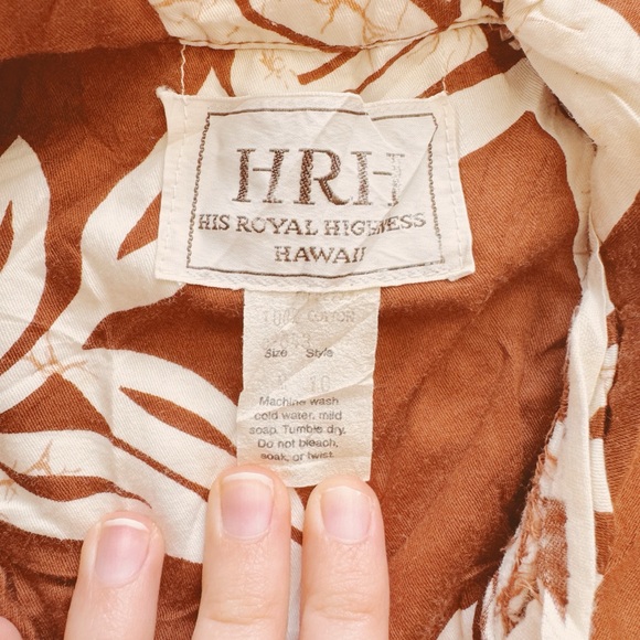 HRH, Men’s Vintage Brown Floral Shirt - Picture 3 of 3